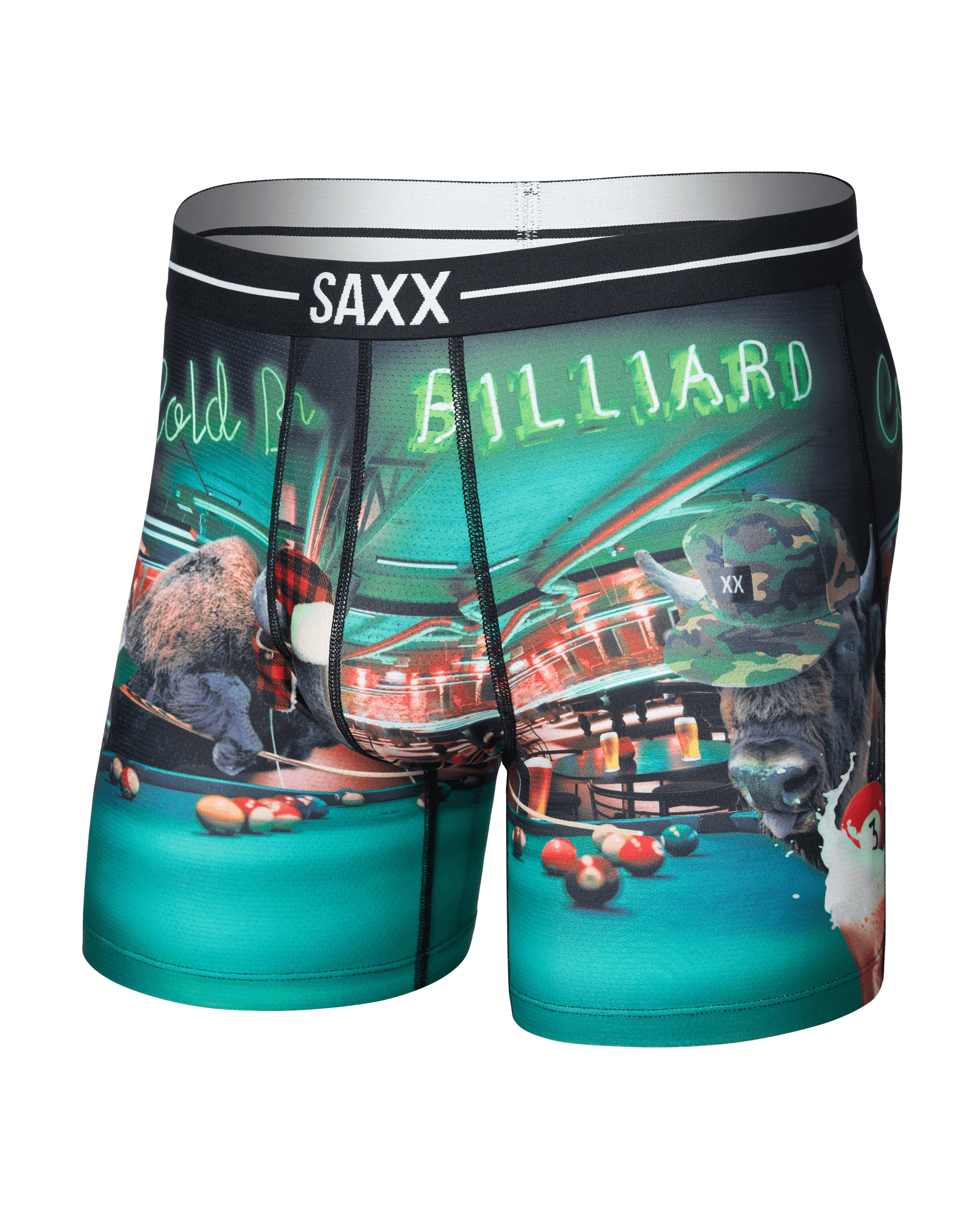 Front of Volt Breathable Mesh Boxer Brief in TGI Guyday-Green