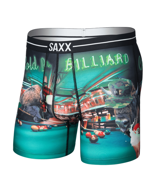Front of Volt Breathable Mesh Boxer Brief in TGI Guyday-Green