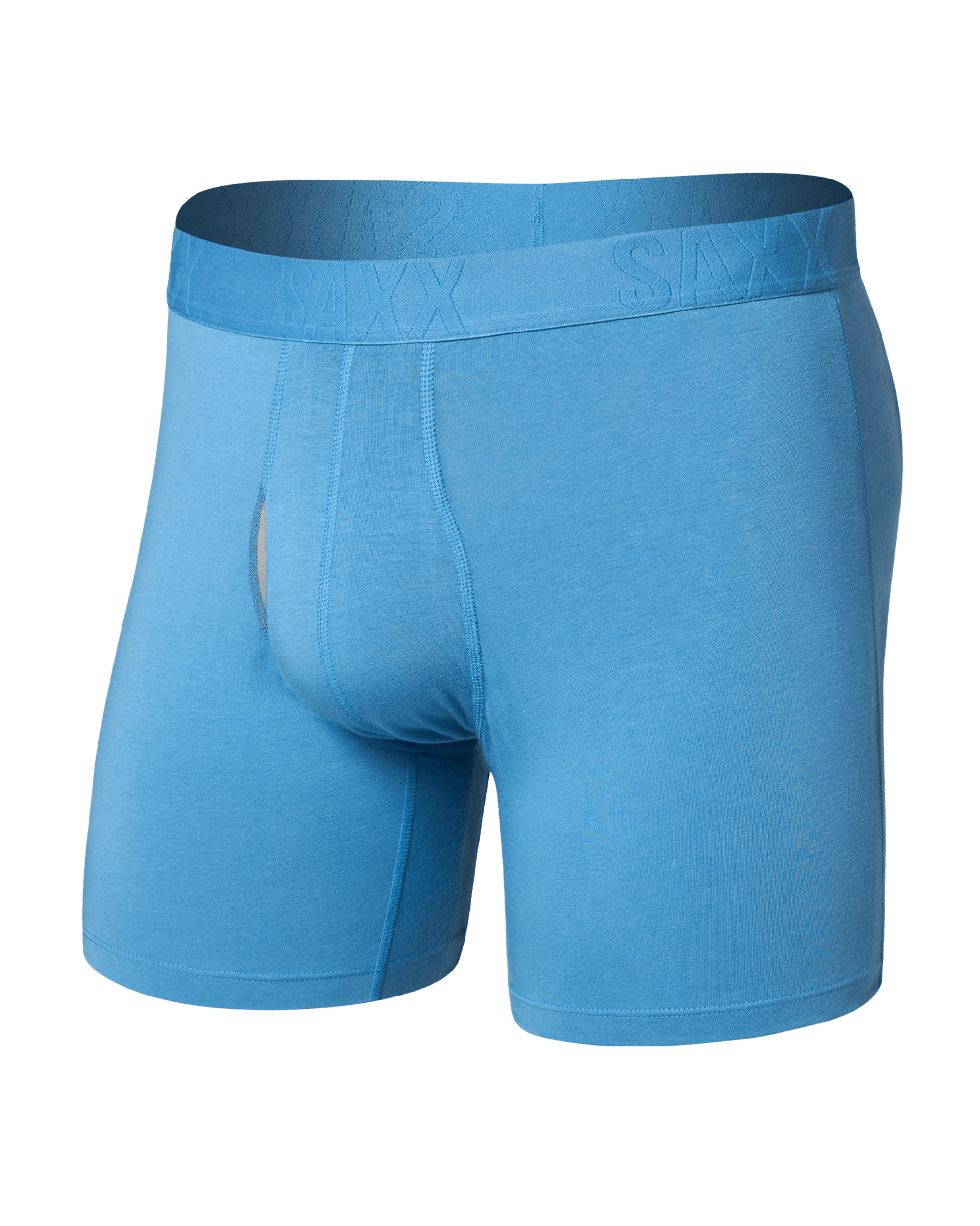 Front of Droptemp Cooling Cotton Boxer Brief Fly in Parisian Blue