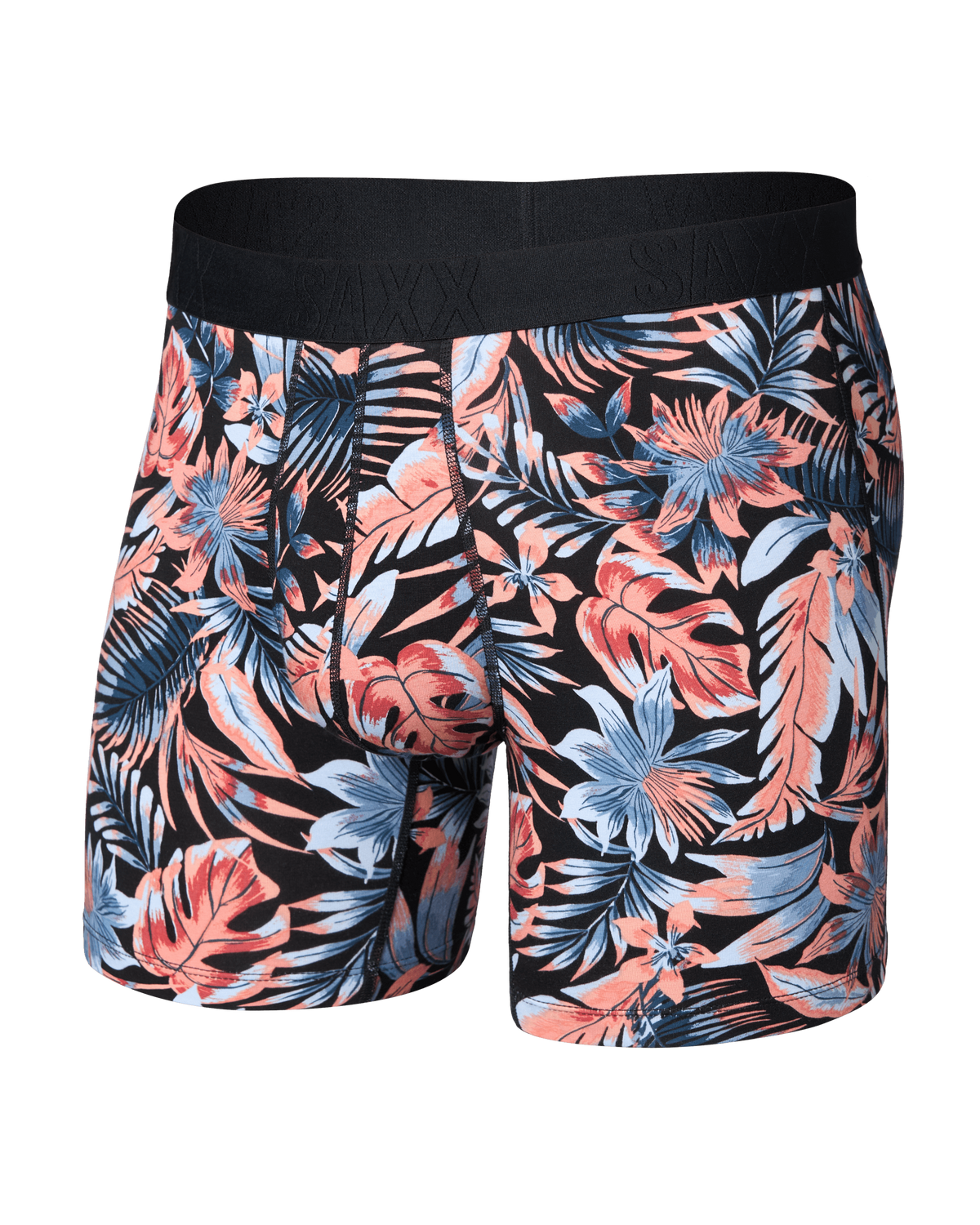 DropTemp® Cooling Cotton Boxer Brief - Palm Passion-Black | SAXX