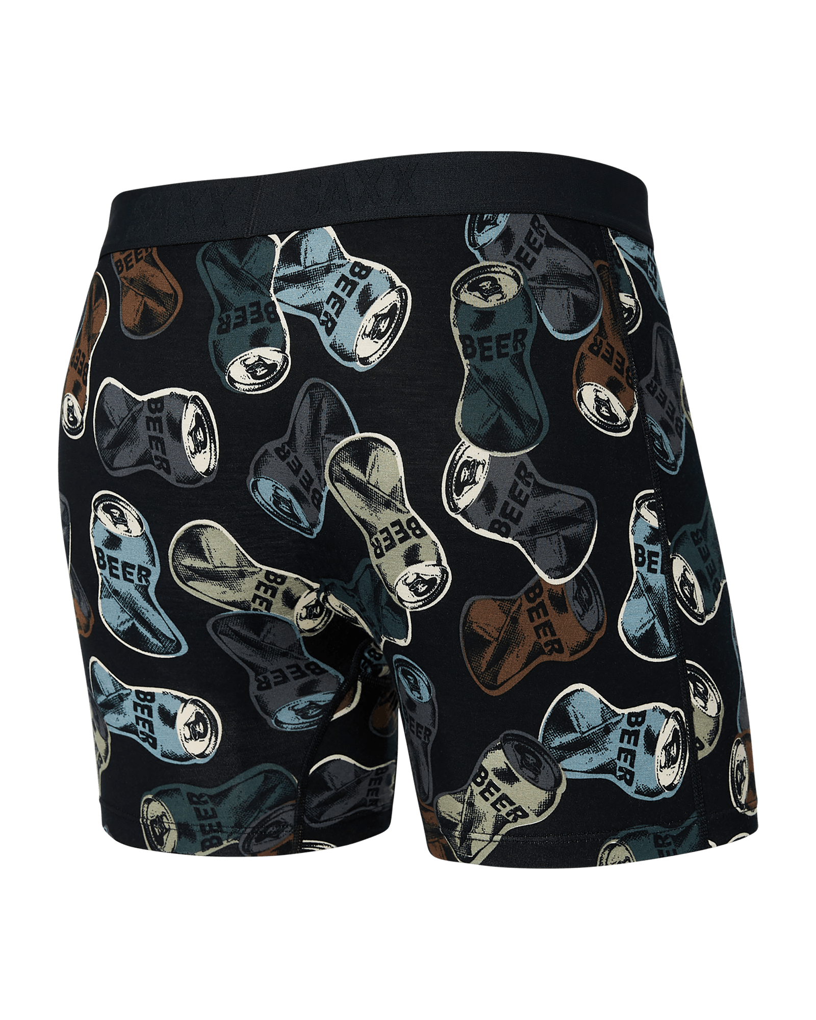 Back of Vibe Super Soft Boxer Brief in Friday Night Camo- Black