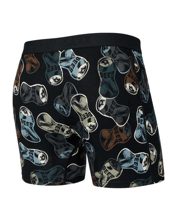 Back of Vibe Super Soft Boxer Brief in Friday Night Camo- Black
