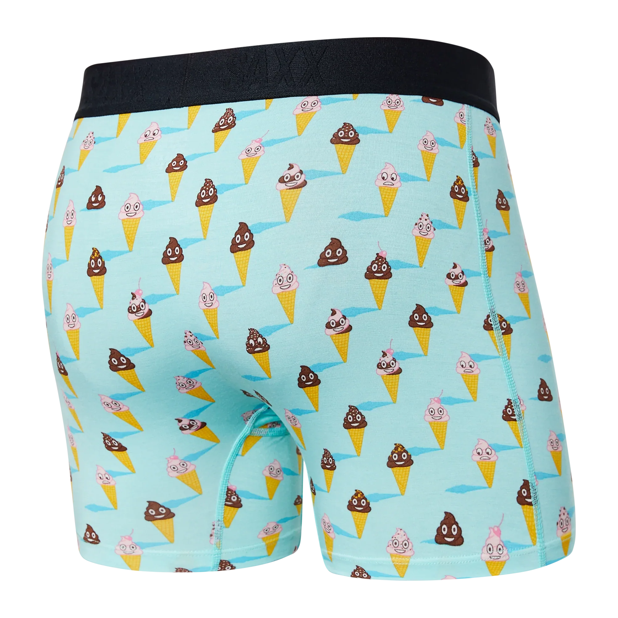 Back of Vibe Super Soft Boxer Brief in Ice Cream Surprise- Aqua