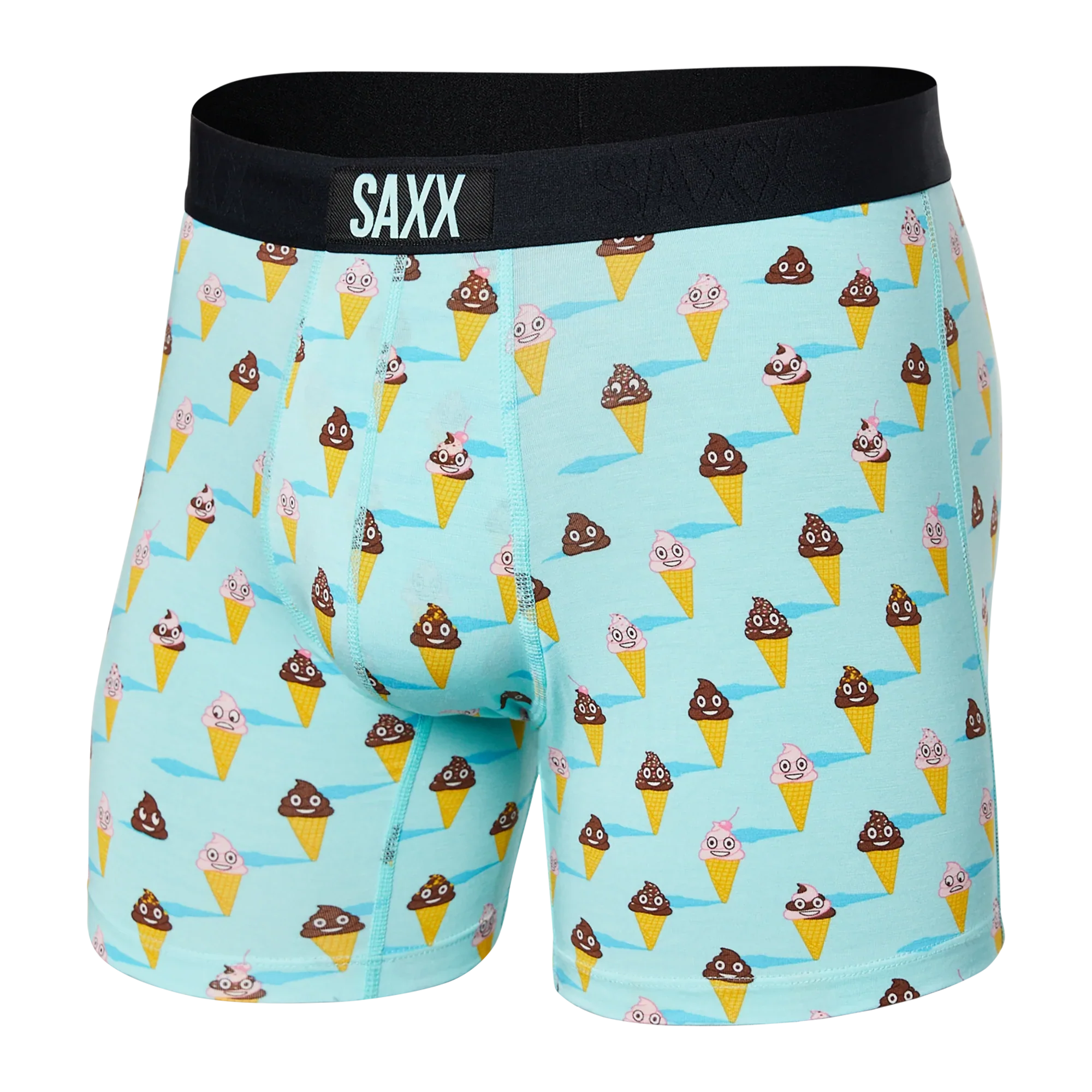 Front of Vibe Super Soft Boxer Brief in Ice Cream Surprise- Aqua