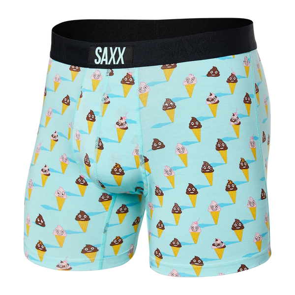 Front of Vibe Super Soft Boxer Brief in Ice Cream Surprise- Aqua