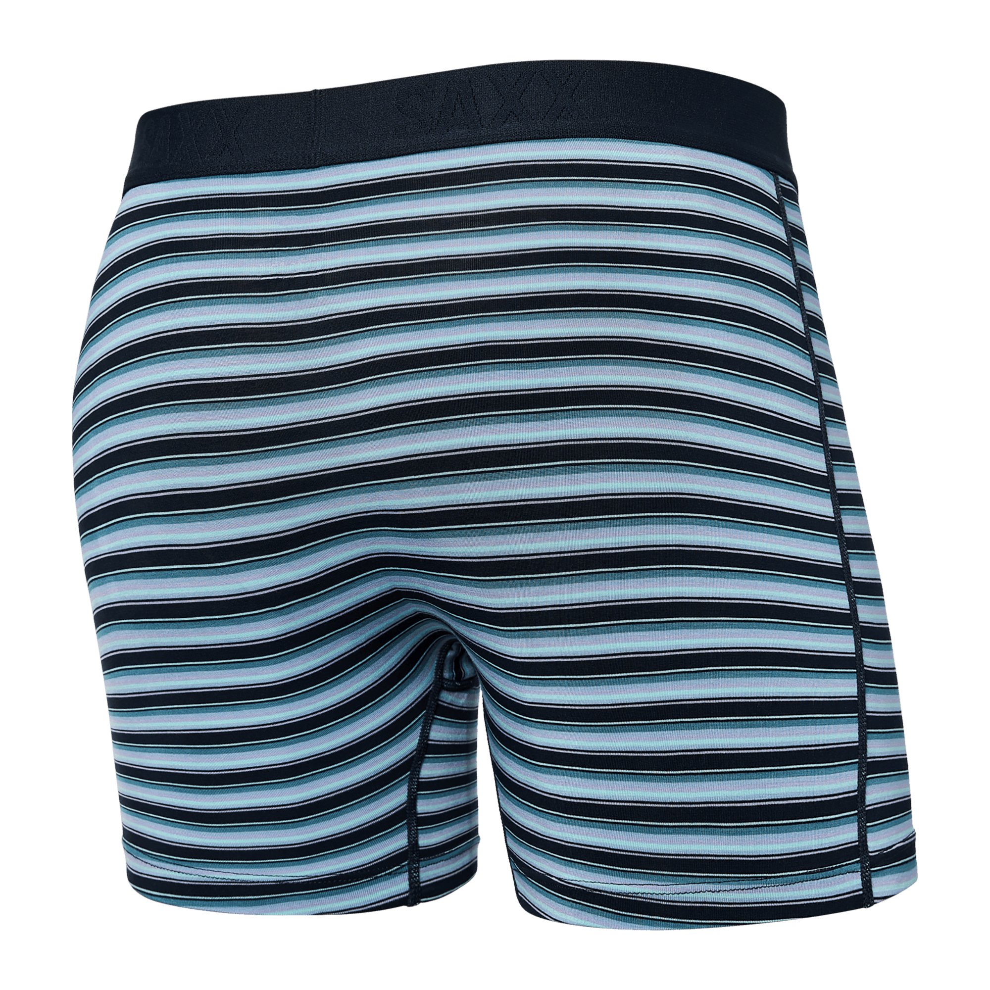 Back of Vibe Boxer Brief in Micro Field Stripe-Dark Ink