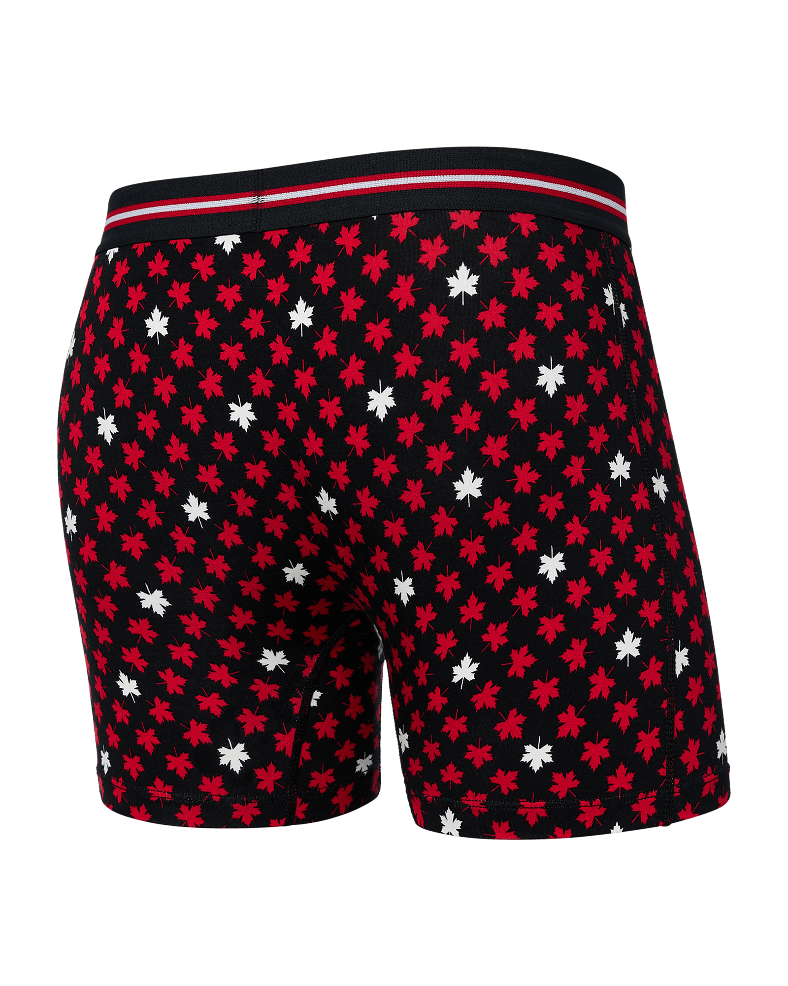Back of Vibe Boxer Brief in Maple Leaf- Black