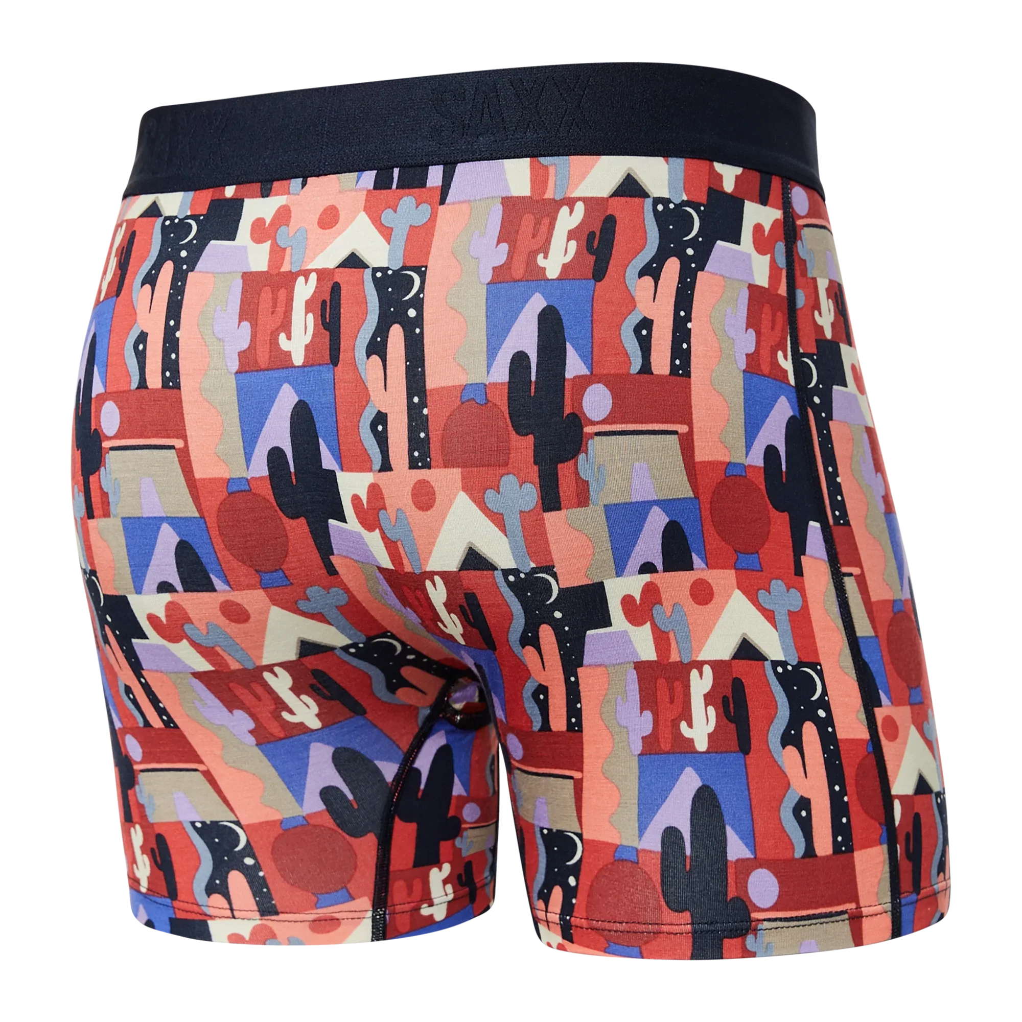 Back of Vibe Super Soft Boxer Brief in Painted Desert- Multi