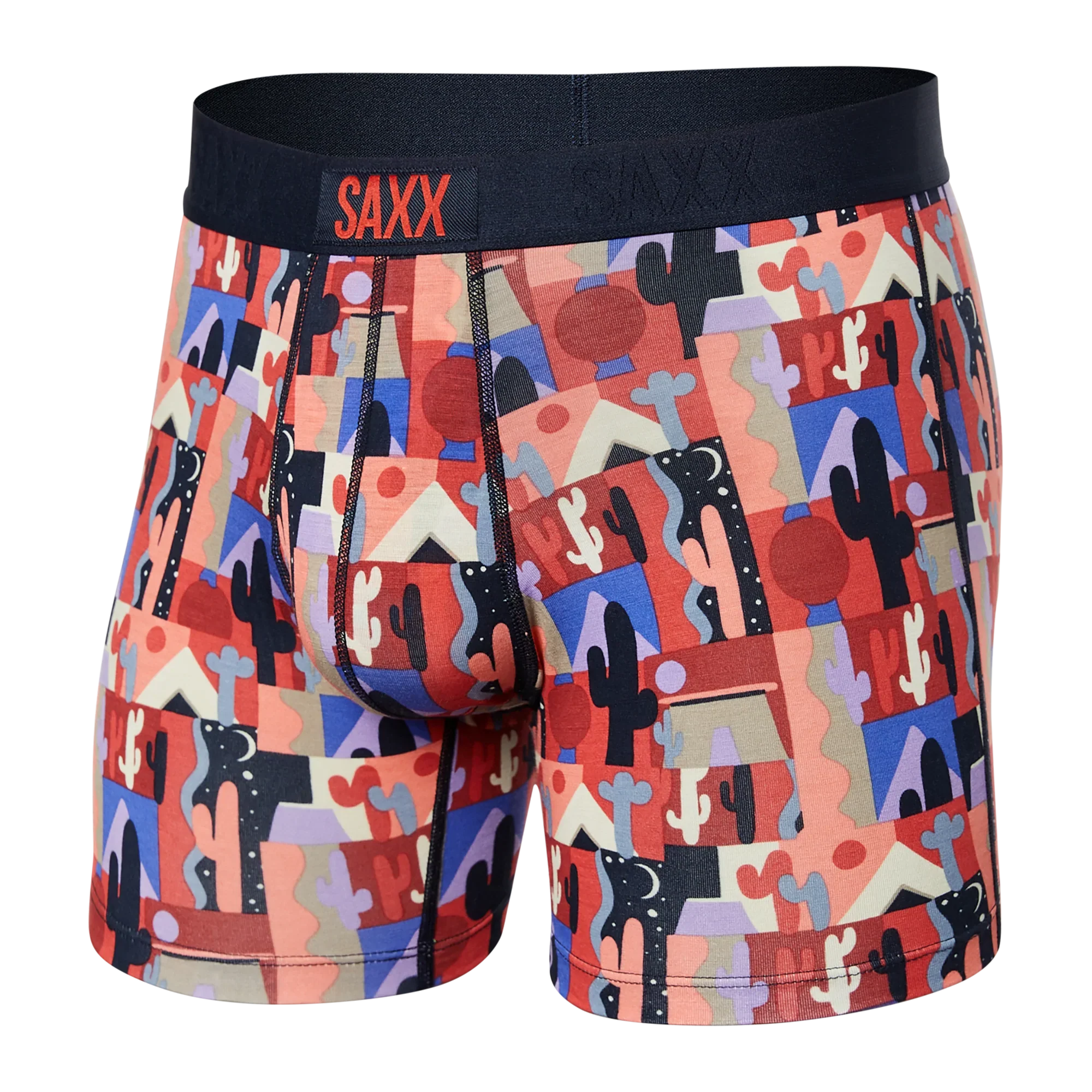 Front of Vibe Super Soft Boxer Brief in Painted Desert- Multi