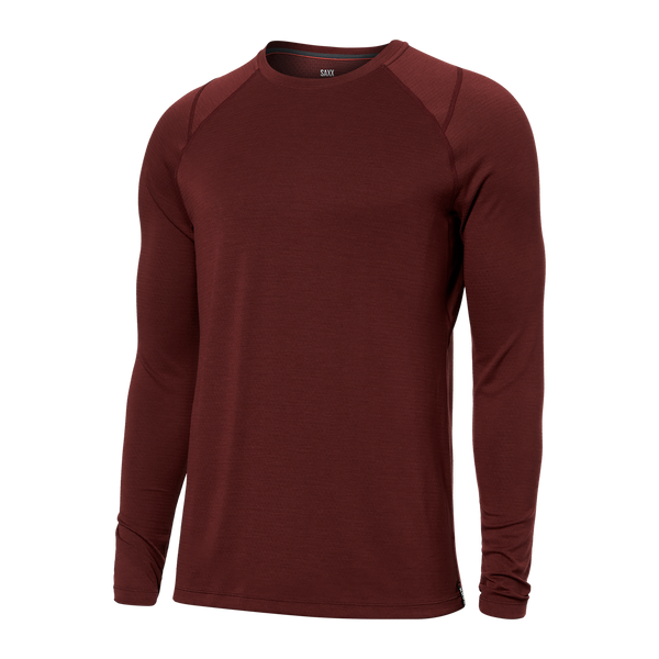 Front of Roast Master Mid-Weight Baselayer Long Sleeve Crew in Dark Brick