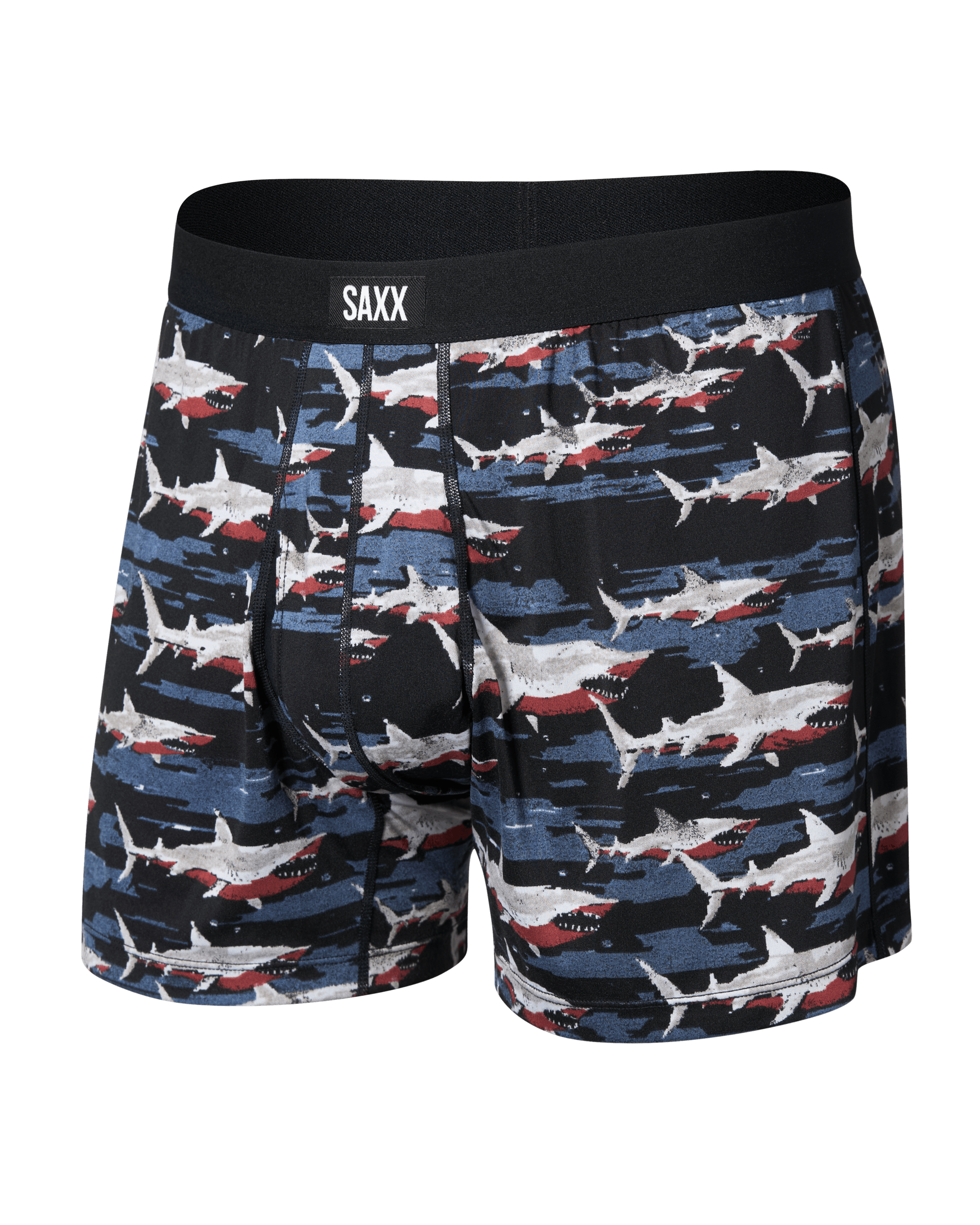 Front of Daytripper Comfort Stretch Boxer in Big Byte-Black