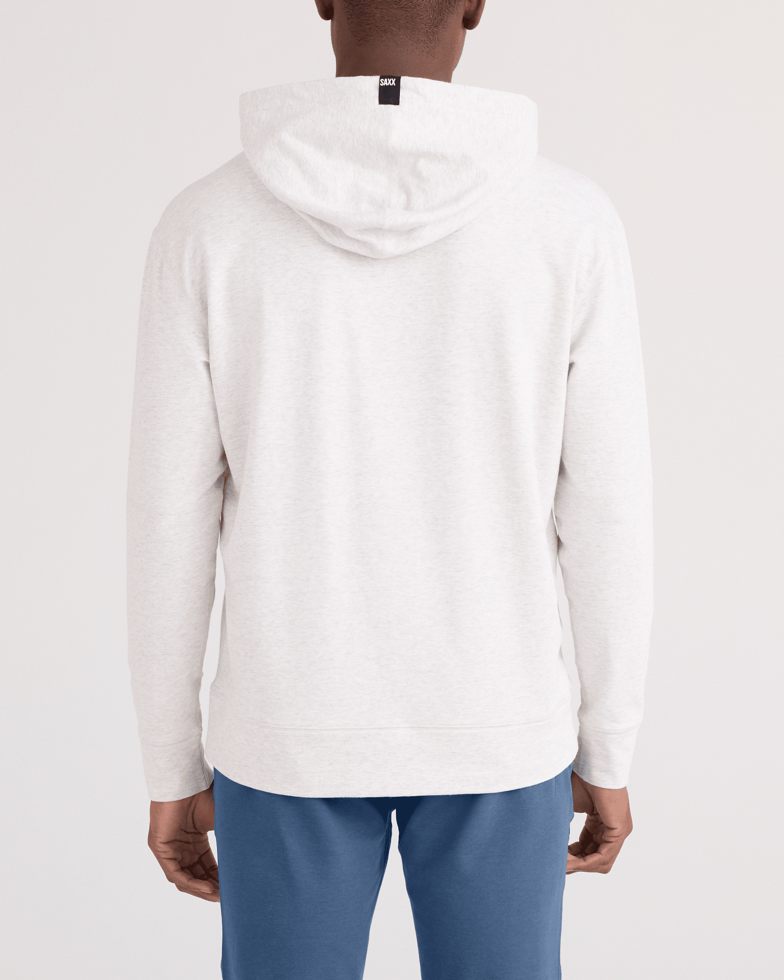 Back - Model wearing  3Six Five Hoodie in Steel Heather