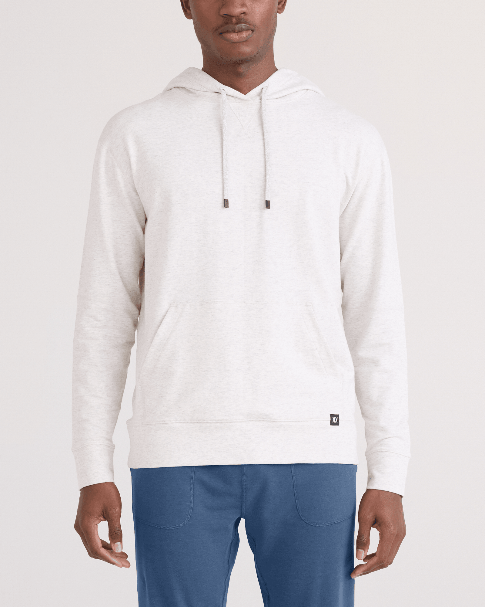 Front - Model wearing  3Six Five Hoodie in Steel Heather