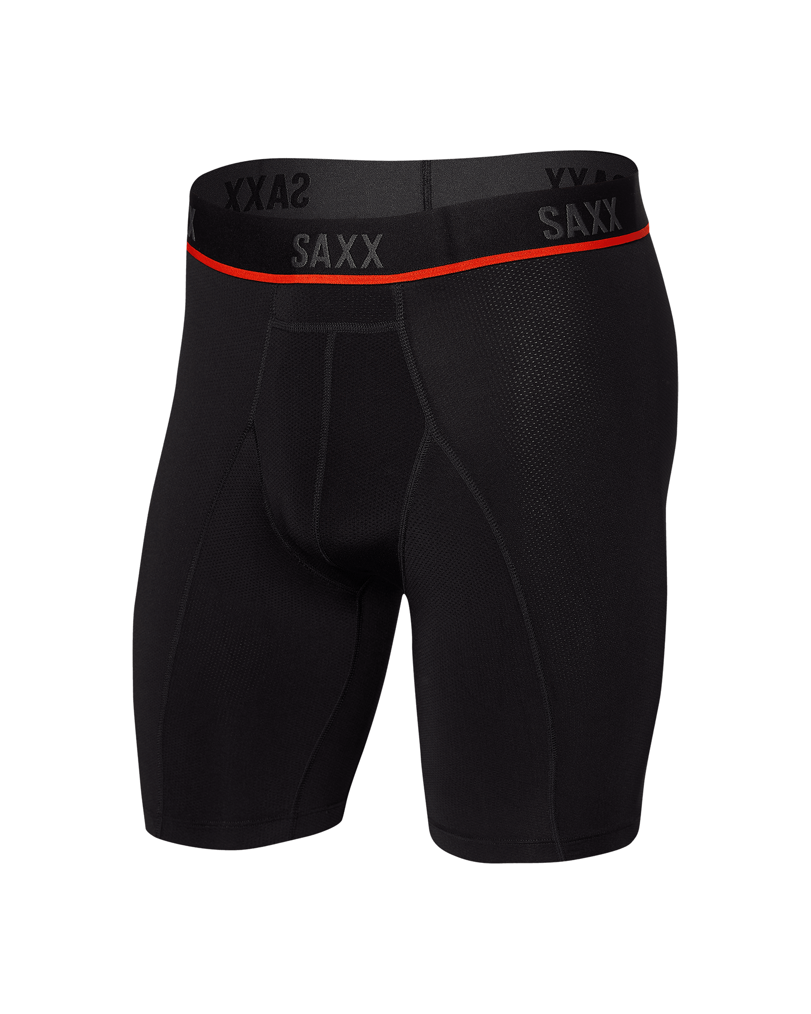 Kinetic Light-Compression Mesh Long Leg Boxer Brief – Black SAXX