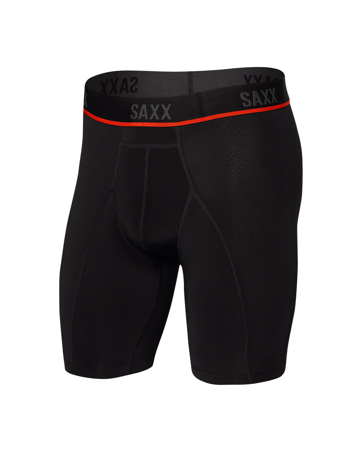 Kinetic Light-Compression Mesh Long Leg Boxer Brief – Black | SAXX Underwear