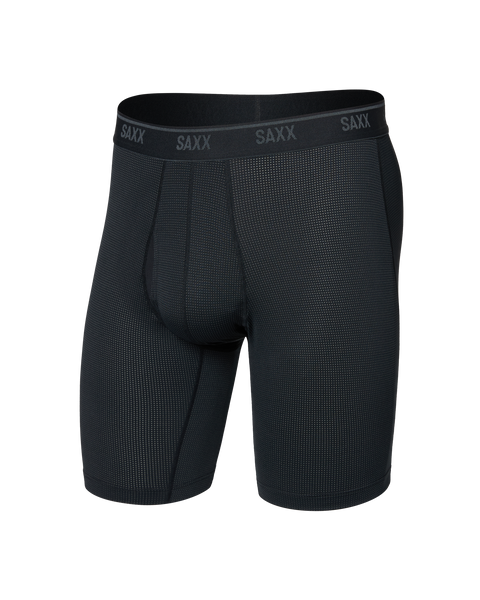 Quest Quick-Dry Mesh Long Boxer Brief - Black | SAXX Underwear
