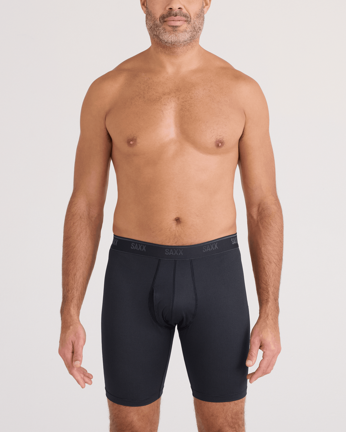 Quest Quick-Dry Mesh Long Boxer Brief - Black | SAXX Underwear