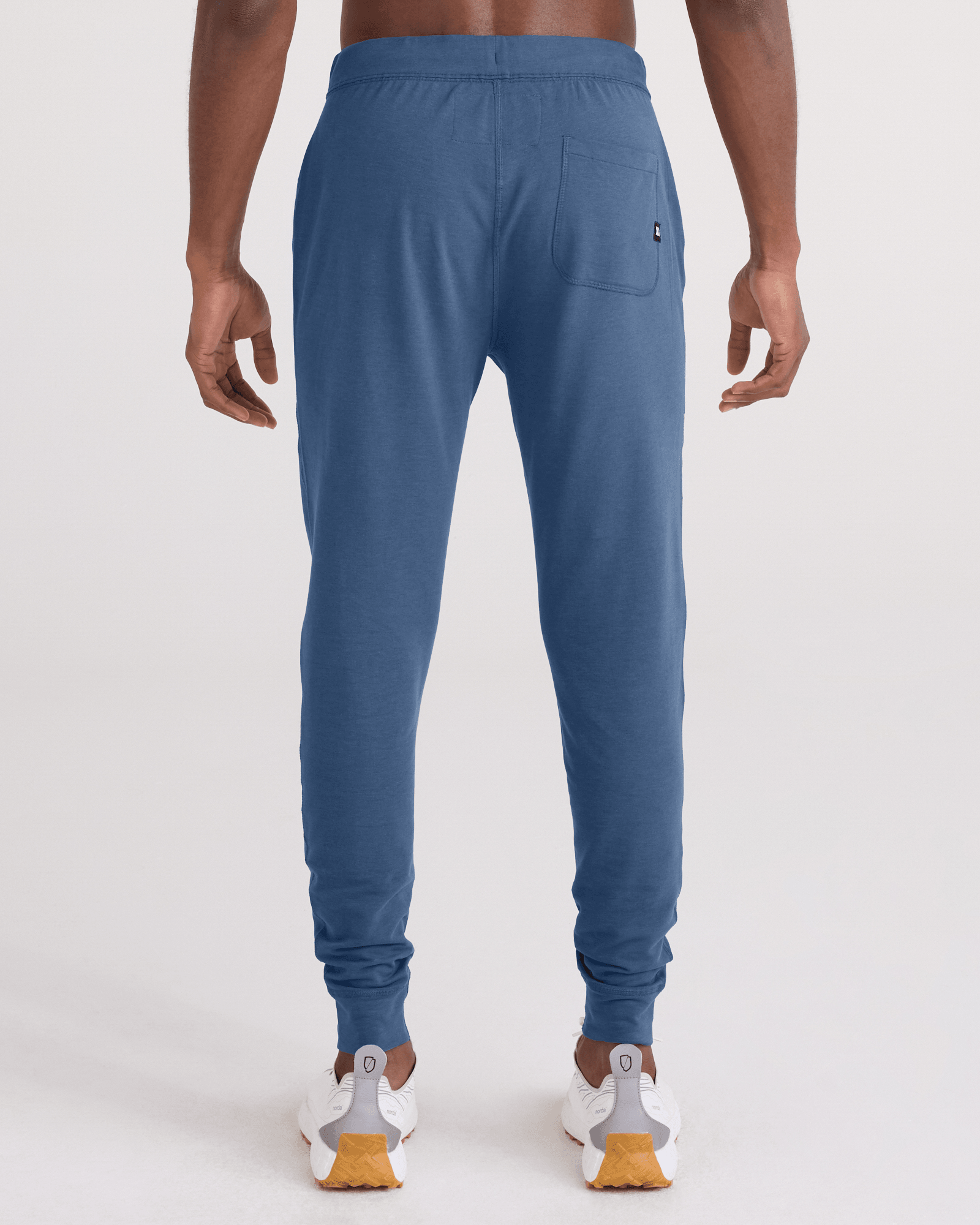 Back - Model wearing  3Six Five Pant in Washed Indigo