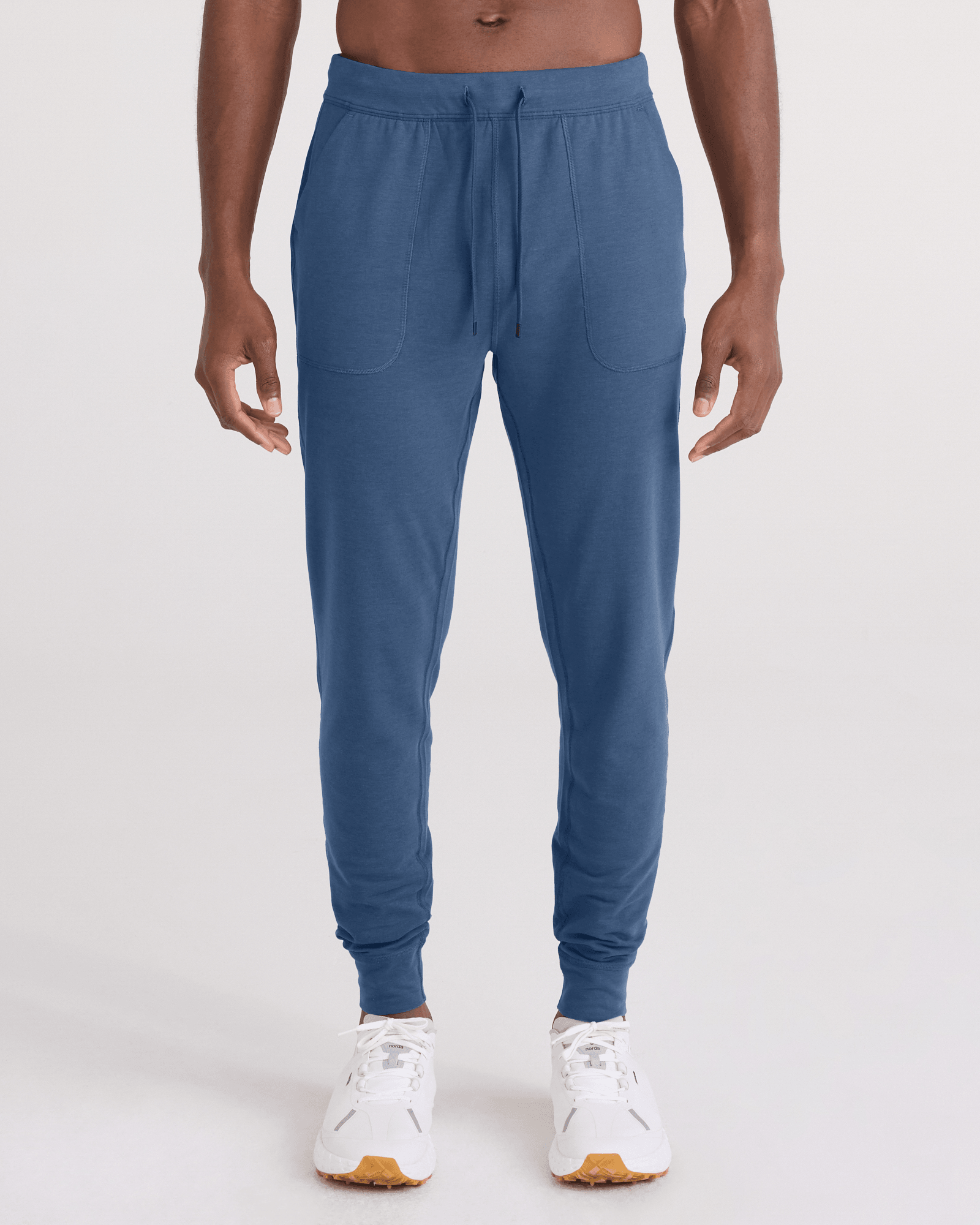 Front - Model wearing  3Six Five Pant in Washed Indigo