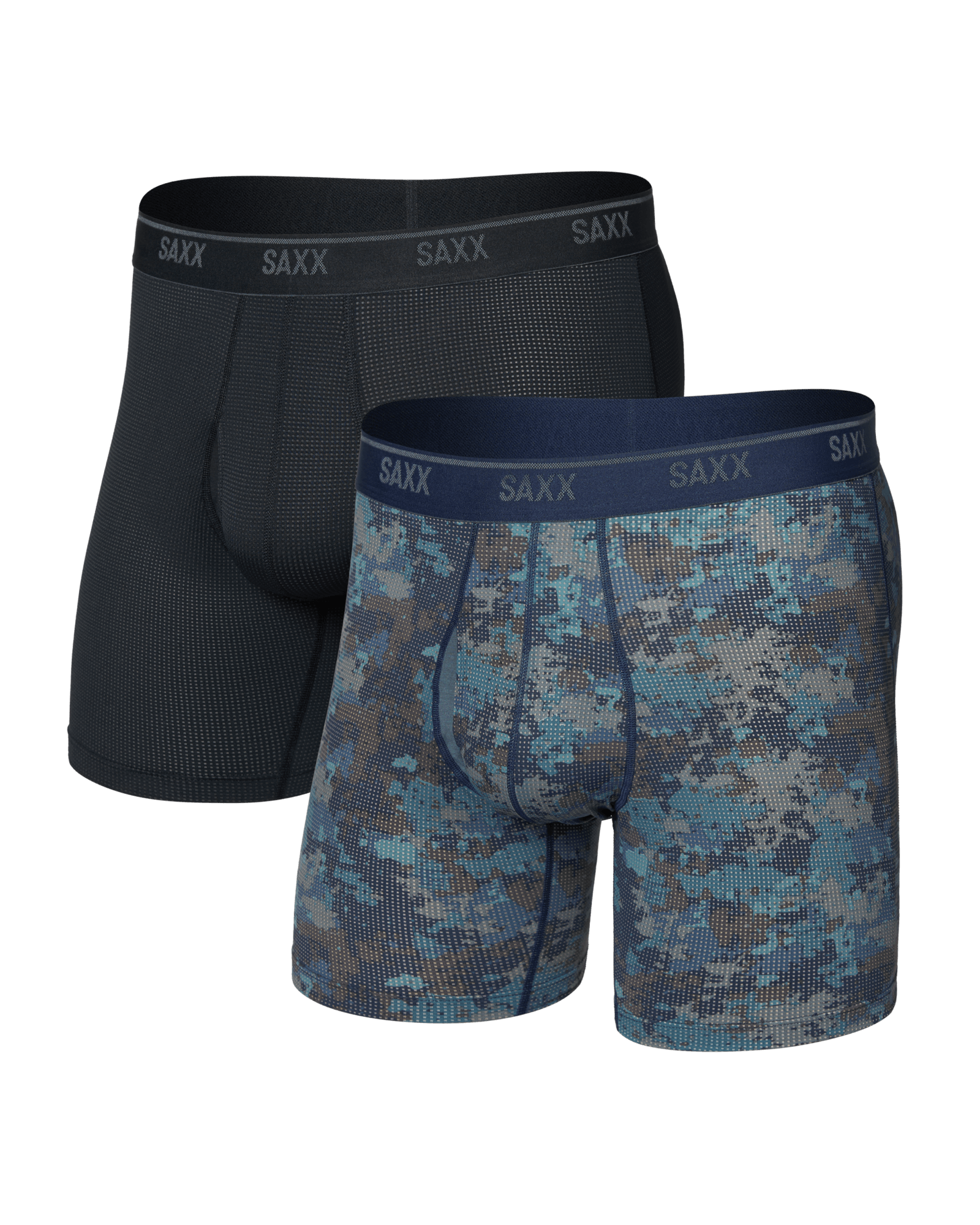 Quest Quick-Dry Mesh Boxer Brief (2 Pack) - Matrix Camo/Black | SAXX Underwear