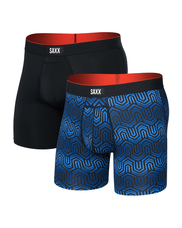 Front of  Multi-Sport Mesh Boxer Brief Fly 2 Pack in Chain Of Command/Black