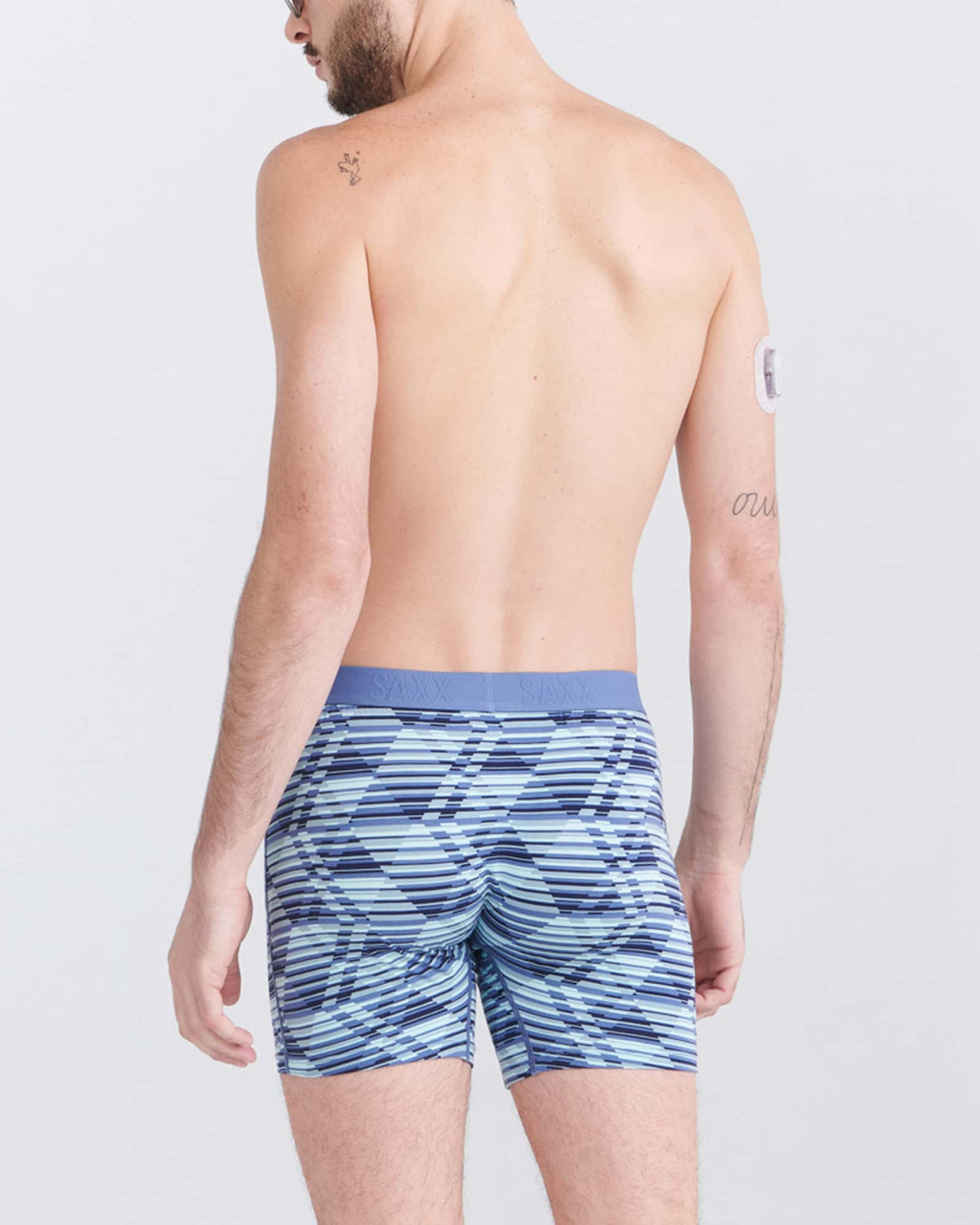 Ultra Super Soft Boxer Brief - Dazed Argyle - Navy | SAXX Underwear