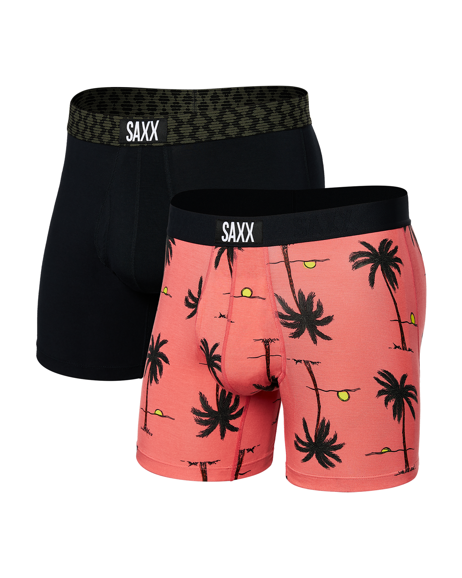 Front of Ultra Boxer Brief in Sunrise Sunset/Check Waistband