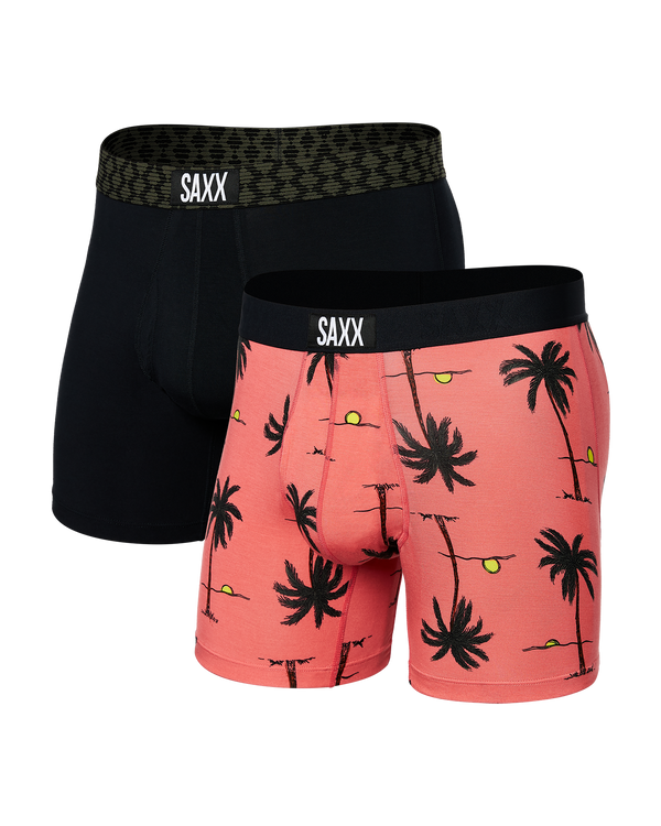 Front of Ultra Boxer Brief in Sunrise Sunset/Check Waistband