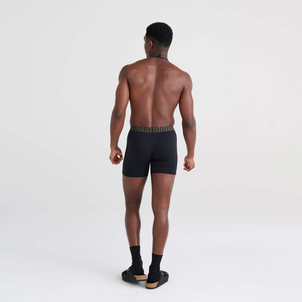 Back - Model wearing Ultra 2-Pack Boxer Brief in Sunrise Sunset/Check Waistband