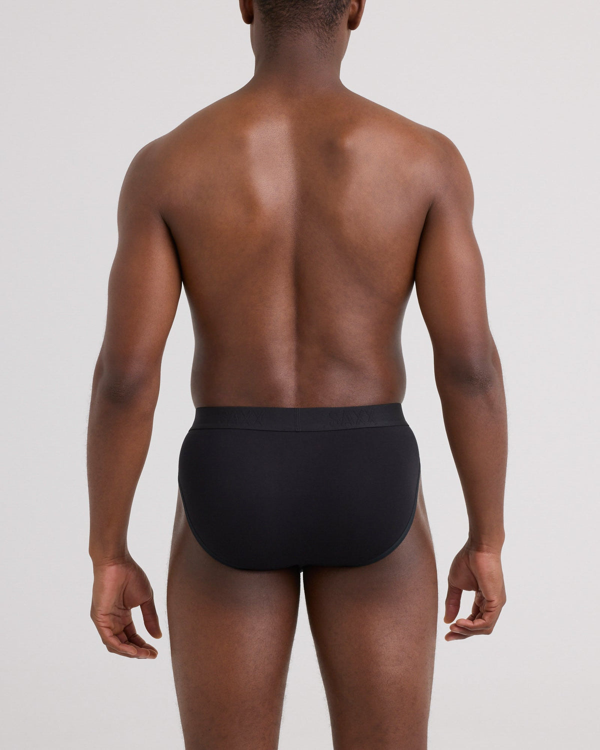 Back - Model wearing Ultra Super Soft Brief in Black
