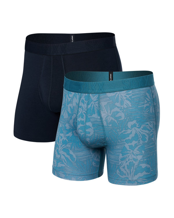 Front of DropTemp Cooling Cotton 2-Pack Boxer Brief in Jungle Haze/Dark Ink