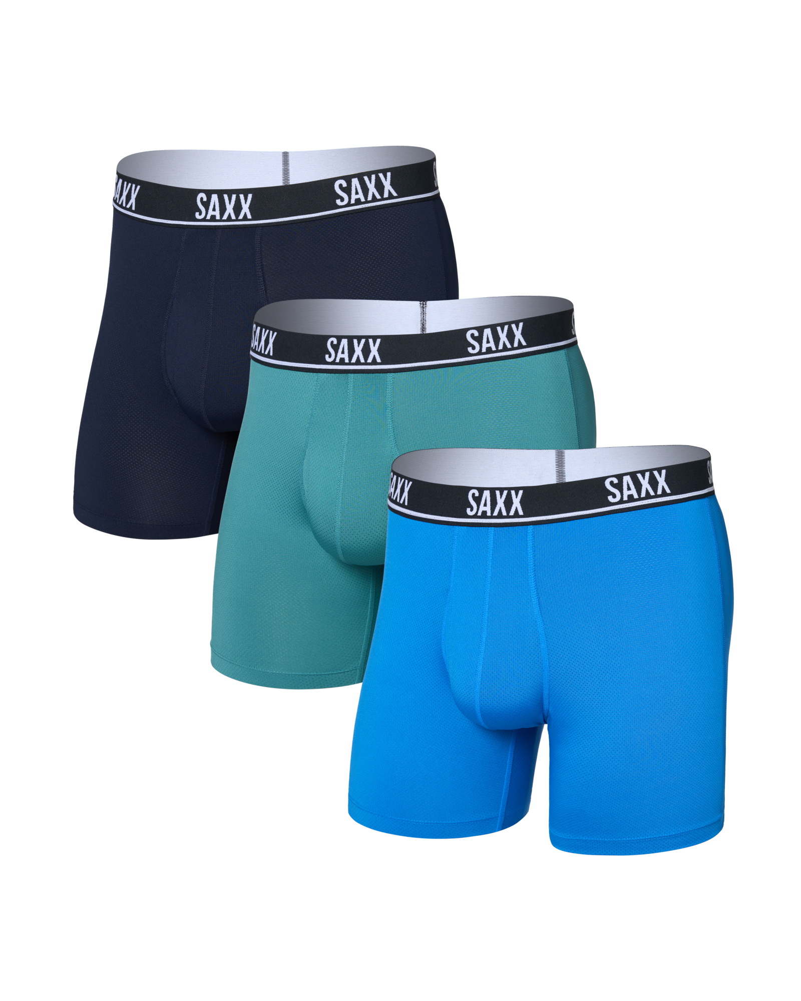 Essential Performance Mesh Boxer Brief (3 Pack) - Blue/Teal