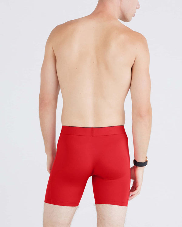 Back - Model wearing Multi-Sport Mesh Boxer Brief Fly 3Pk in Sunset Red/Turbublence/Faded Black