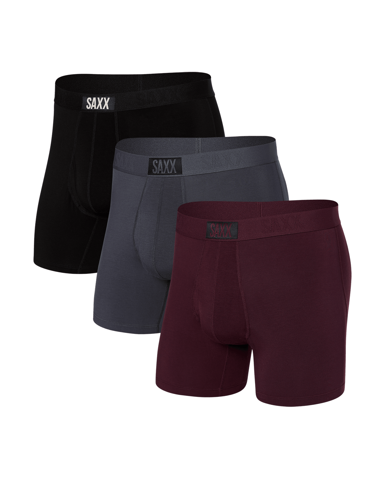 Ultra Super Soft Boxer Brief - Burnt Plum/Turbulence/Black | SAXX