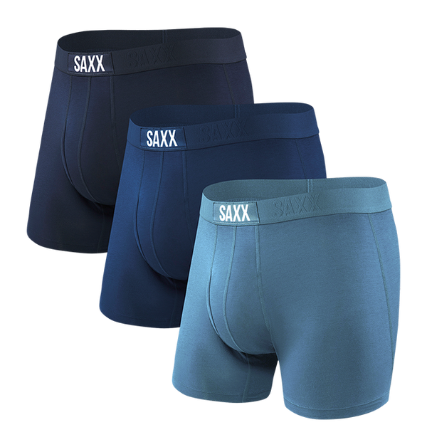 Ultra Men's Boxer Brief 3-Pack- Navy/City Blue/Heritage