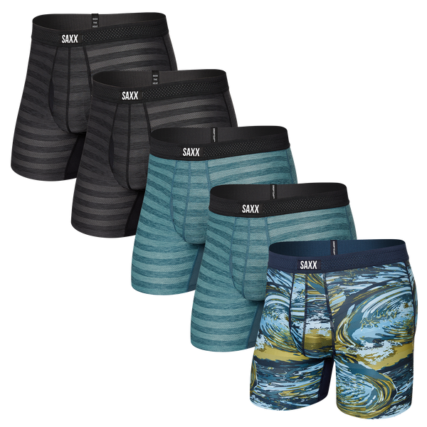 Front of DropTemp Cooling Mesh 5-Pack in Water Camo/Teal/Black Heather