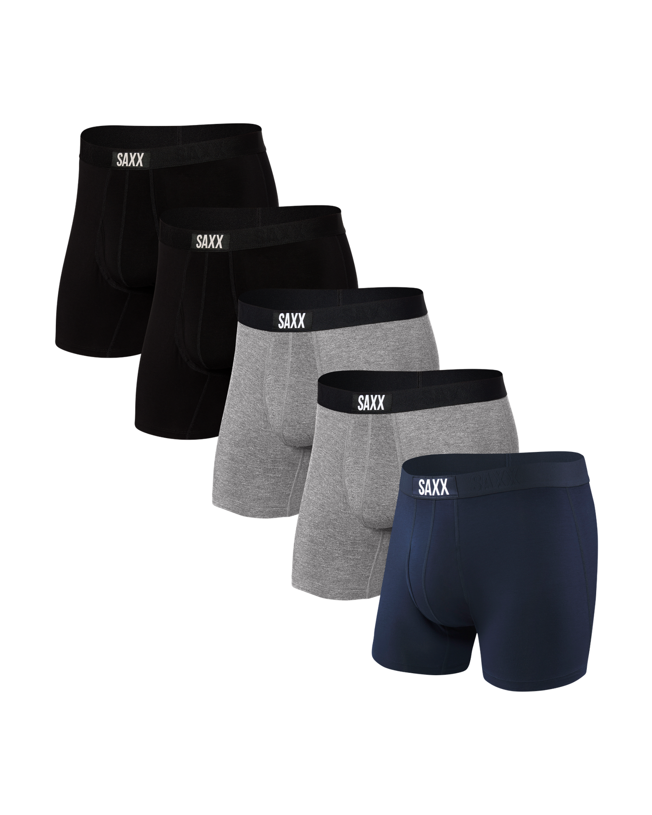 Ultra Super Soft Boxer Brief - Black/Grey Heather/Navy | SAXX
