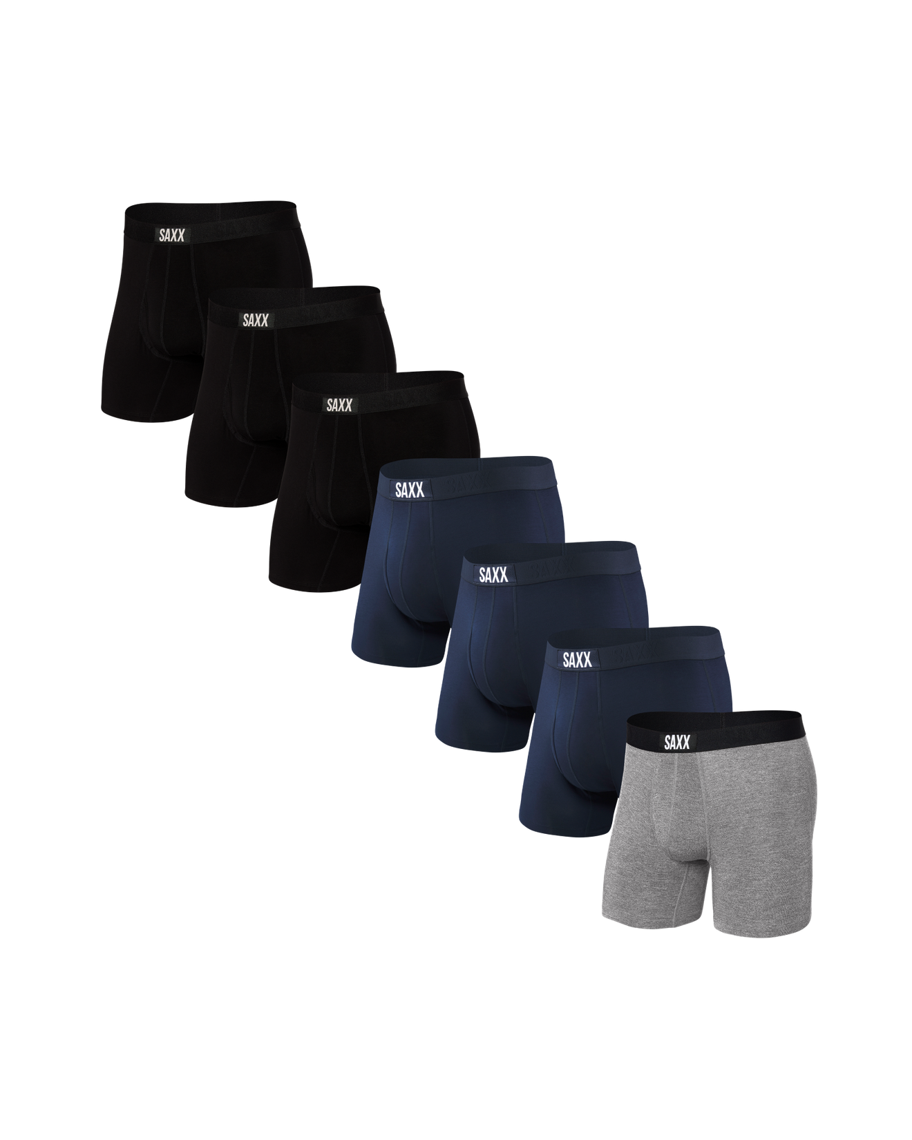 Ultra Super Soft Boxer Brief - Black/Grey Heather/Navy | SAXX