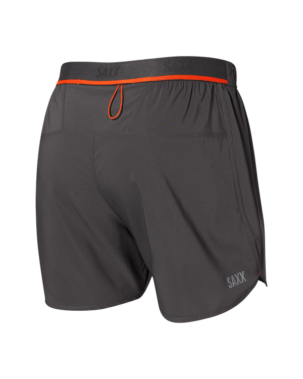 Back of Hightail 2N1 Run Short 5" in Grey Heather