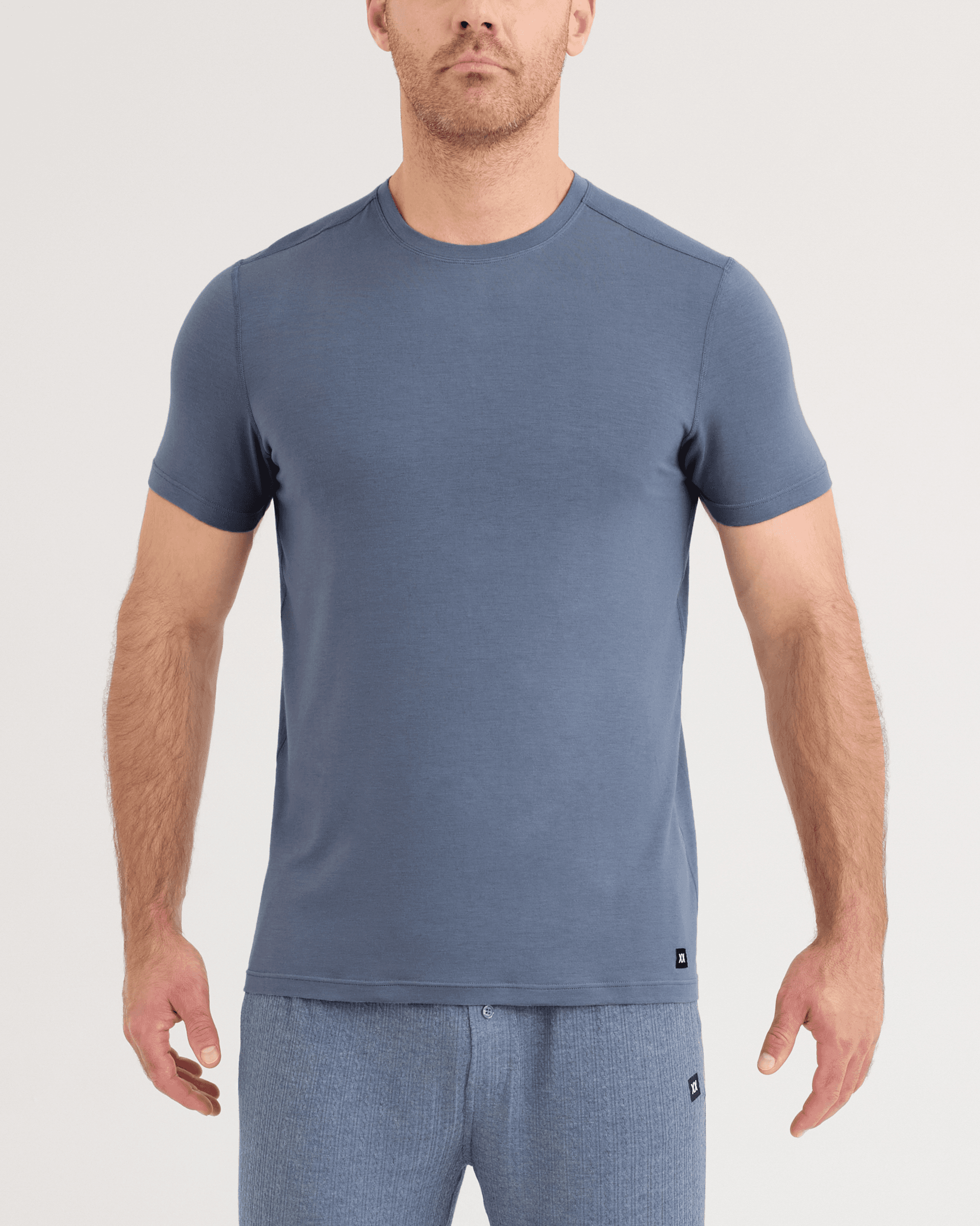 Front - Model wearing Snooze Short Sleeve Crew in Folkstone