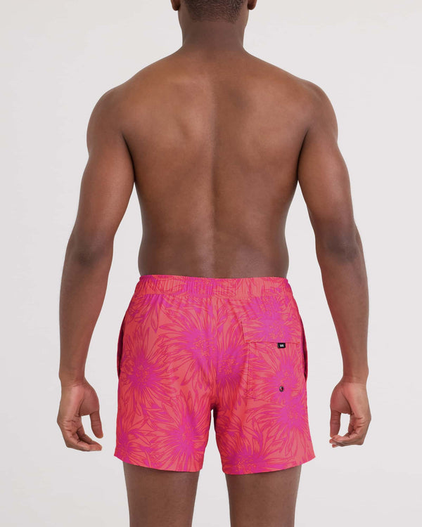 Back - Model wearing Oh Buoy 2N1 Volley 5" in Big Daisy-Gumball