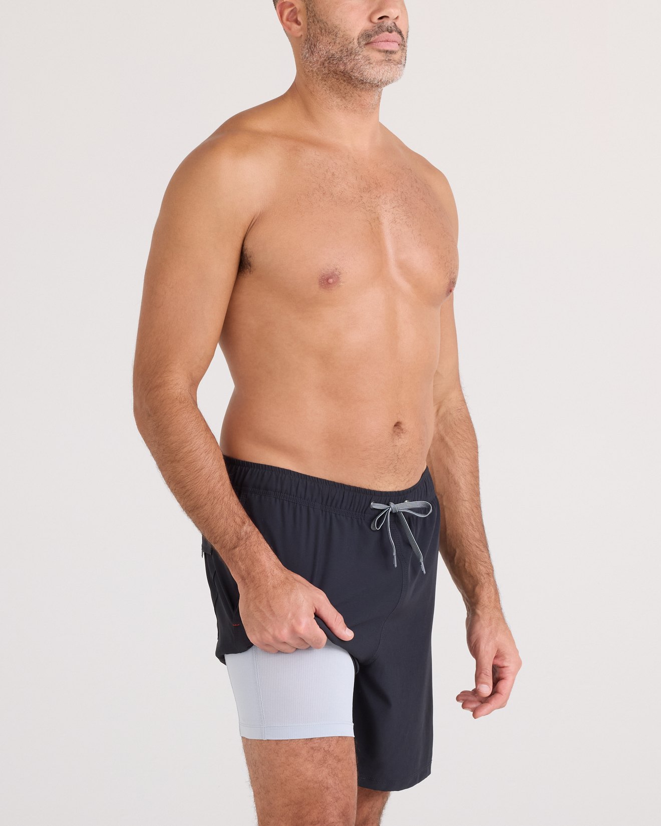 Oh Buoy 2N1 Long Swim Volley Short - Black | SAXX Underwear