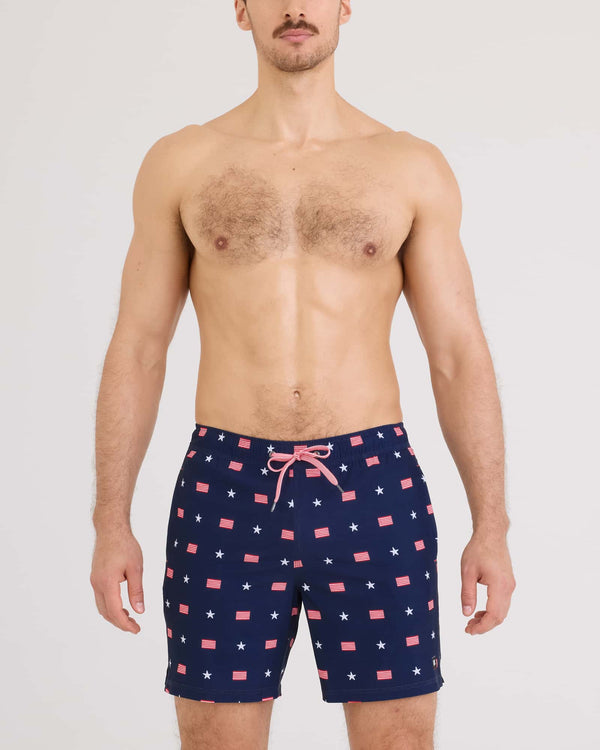 Front - Model wearing Oh Buoy 2N1 Volley 7" in USA Signet-Maritime