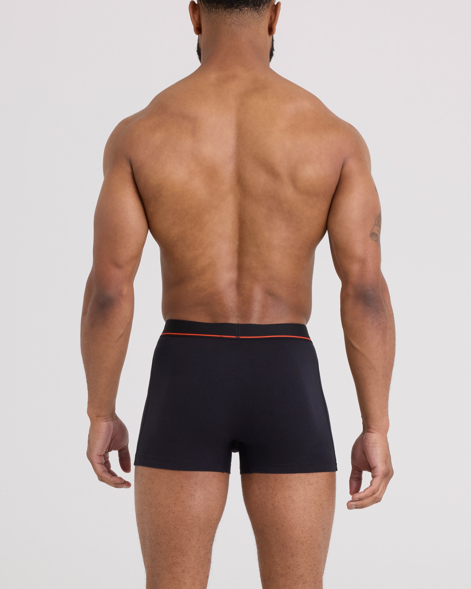 Back - Model wearing Non-Stop Stretch Cotton Trunk Fly in Black