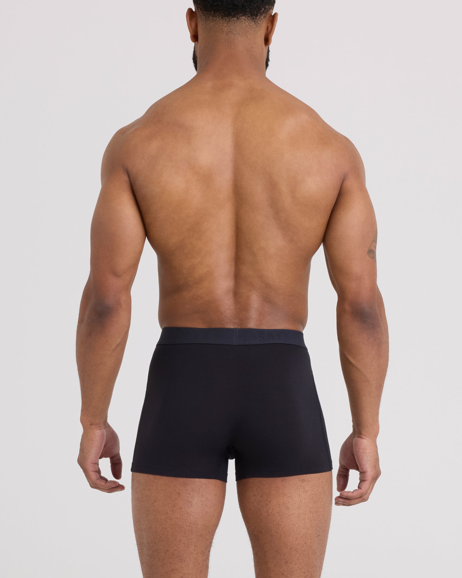 Back - Model wearing Vibe Xtra Trunk Fly in Black