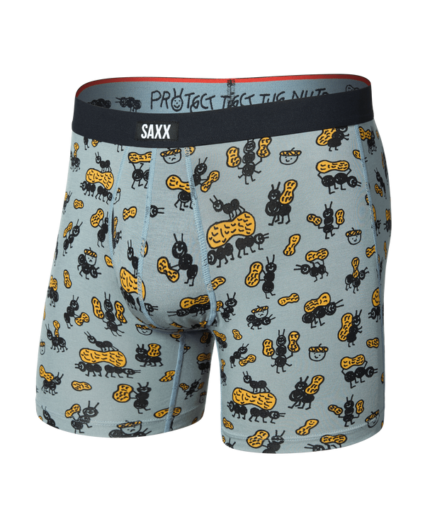 Front of Vibe Xtra Soft Comfort Boxer Brief in Ants In Your Pants-Silver Pine
