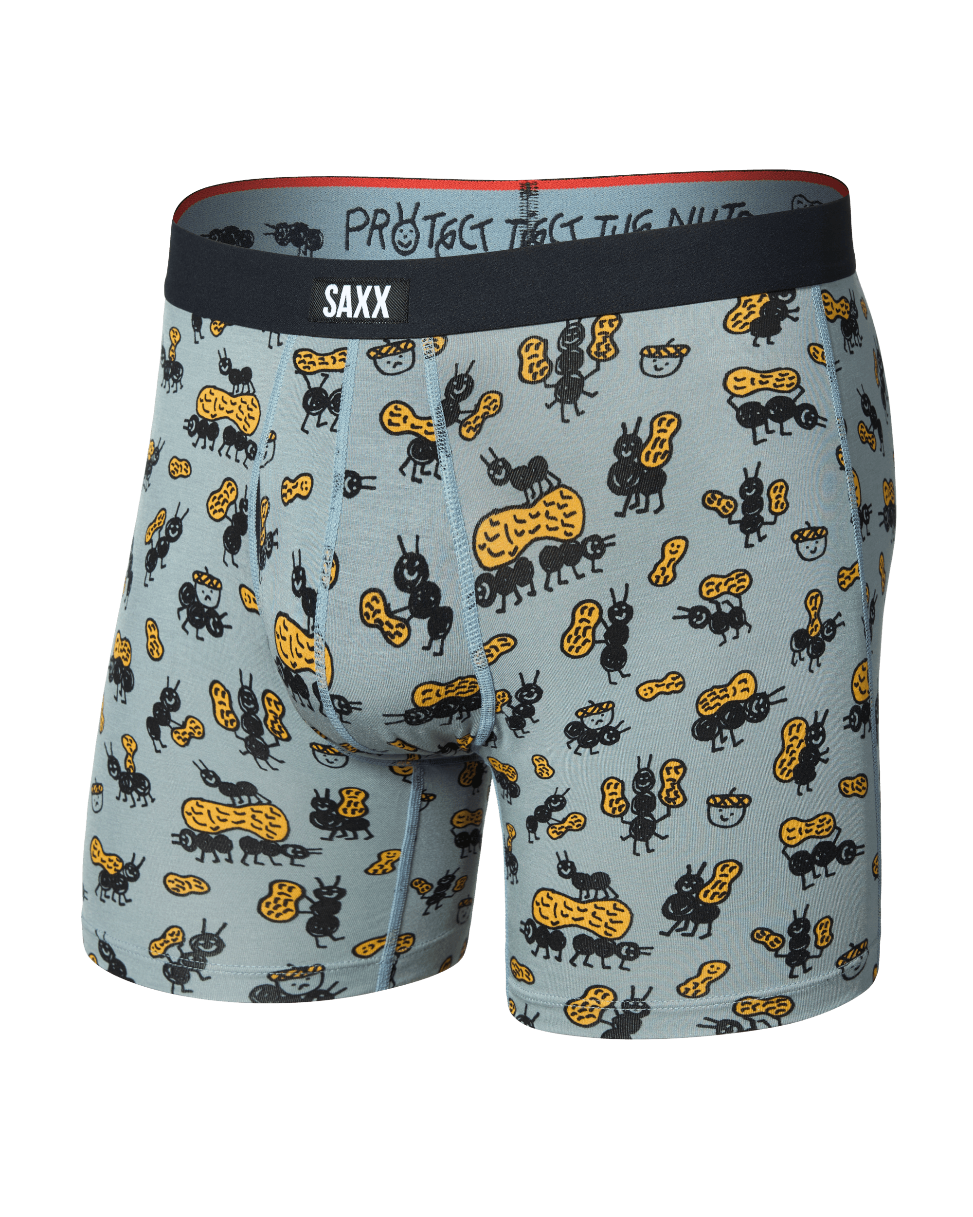 Front of Vibe Xtra Soft Comfort Boxer Brief in Ants In Your Pants-Silver Pine