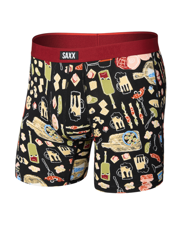 Front of Vibe Xtra Soft Comfort Boxer Brief in Charcuterie-Black
