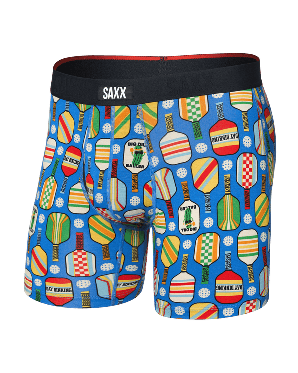 Front of  Vibe Xtra Soft Comfort Boxer Brief Fly in Day Dinking-Bold Blue