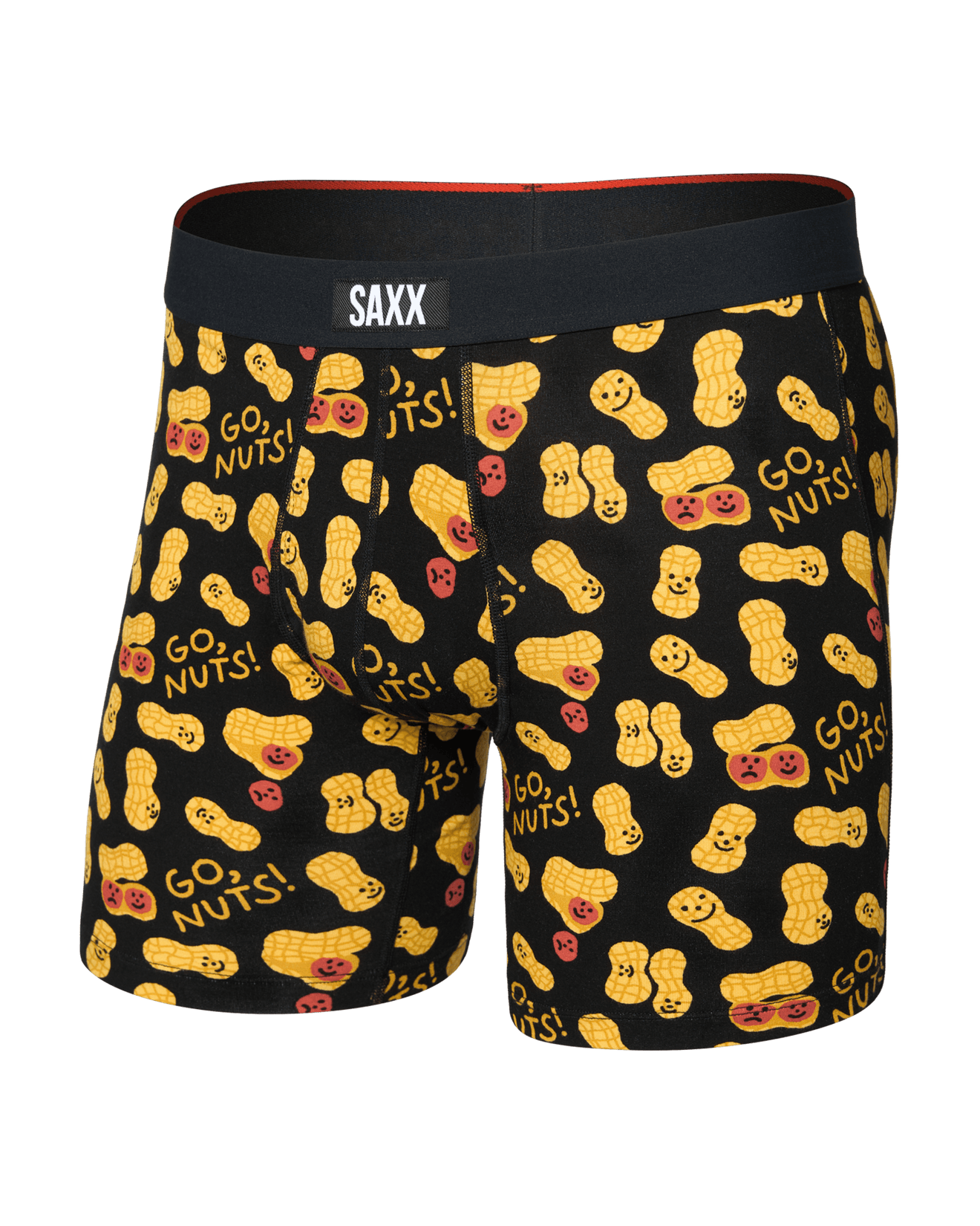 Vibe Xtra Soft Comfort Boxer Brief - Go Nuts-Black | SAXX Underwear